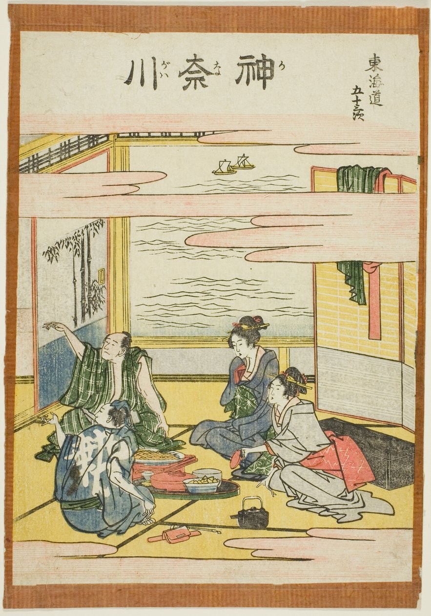 Kanagawa, sarjasta "Fifty-three Stations of the Tokaido (Tokaido gojusan tsugi)" tekijältä Katsushika Hokusai