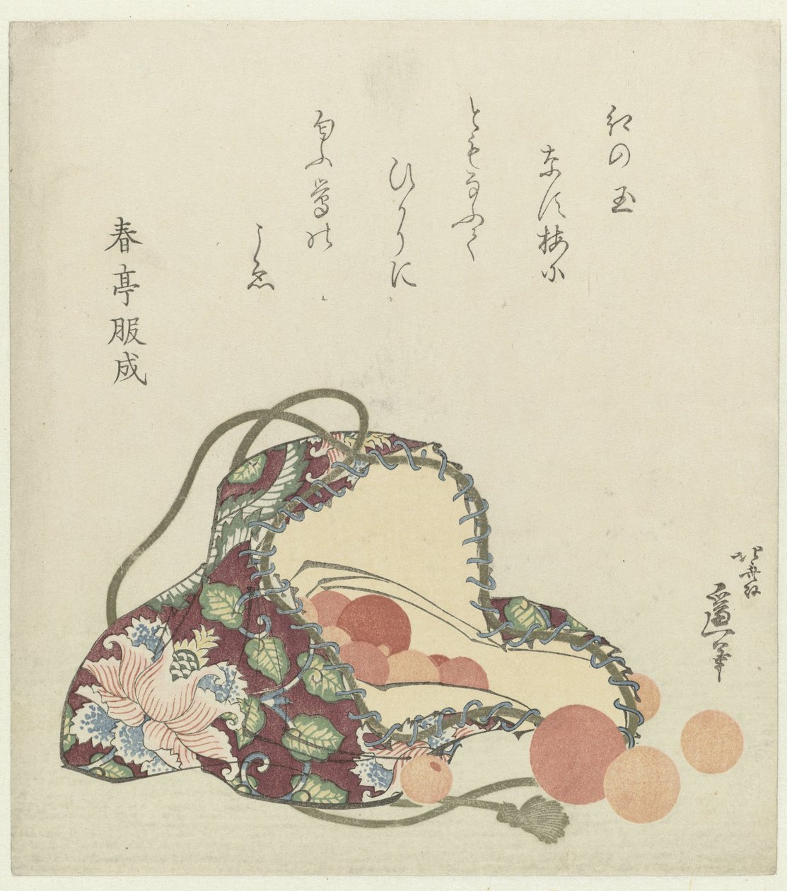 Kvartsihelmiä brokadipussilla tekijältä Katsushika Hokusai