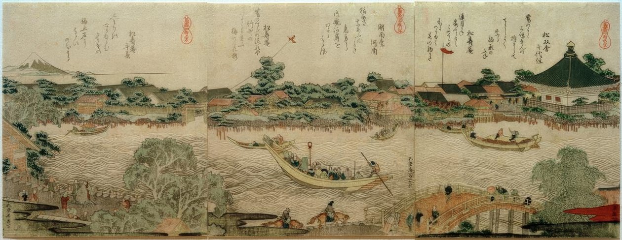 Kulthalle des Komagata-Tempels tekijältä Katsushika Hokusai