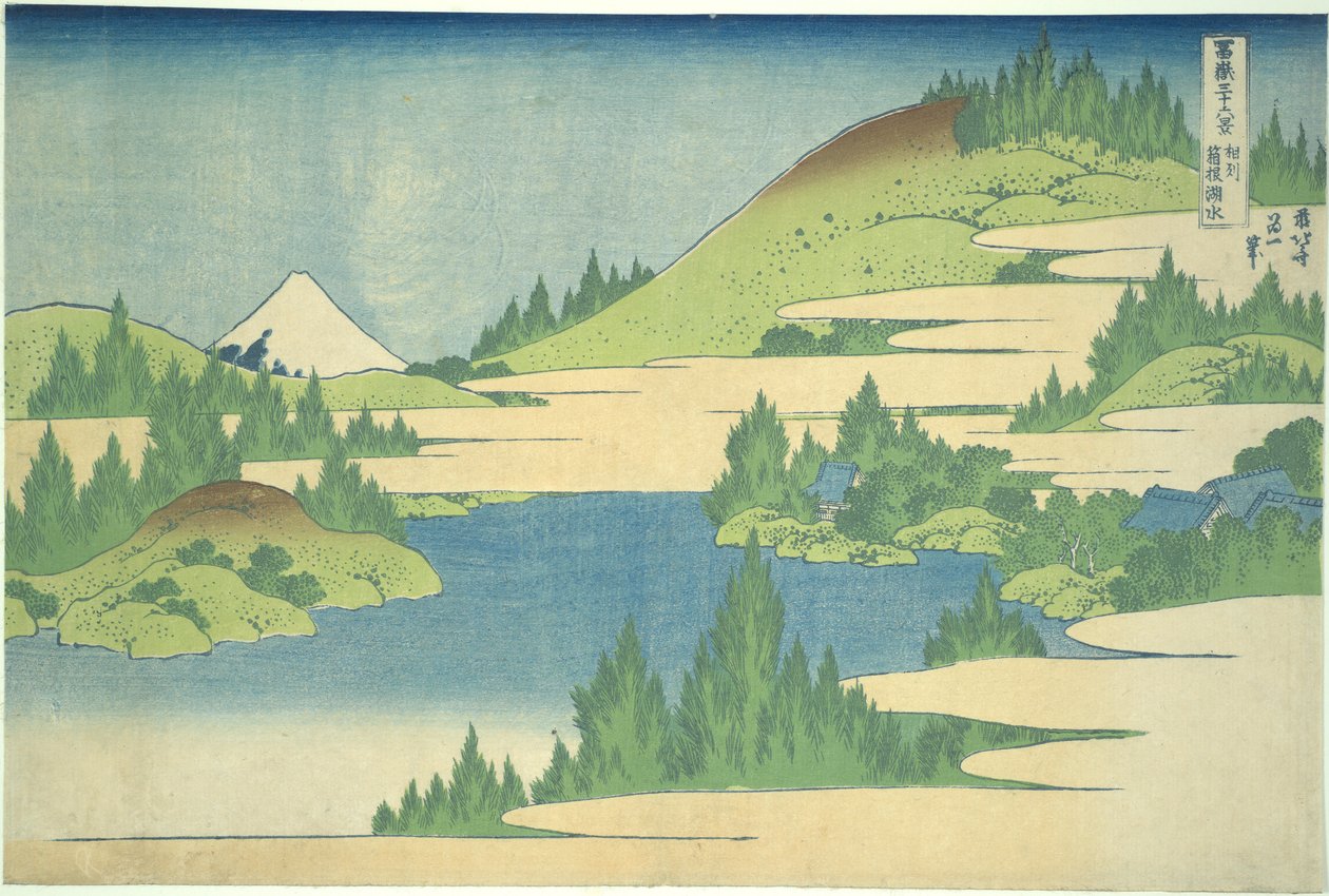 Hakone-järvi Segamin maakunnassa sarjasta Kolmekymmentäkuusi näkymää Fuji-vuorelle tekijältä Katsushika Hokusai
