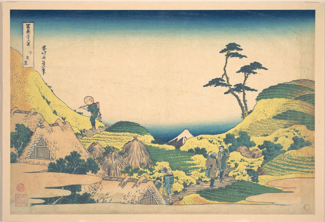 Ala-Meguro (Shimo Meguro), teoksesta ”36 näkymää Fuji-vuorelta” (Fugaku sanjūrokkei) tekijältä Katsushika Hokusai