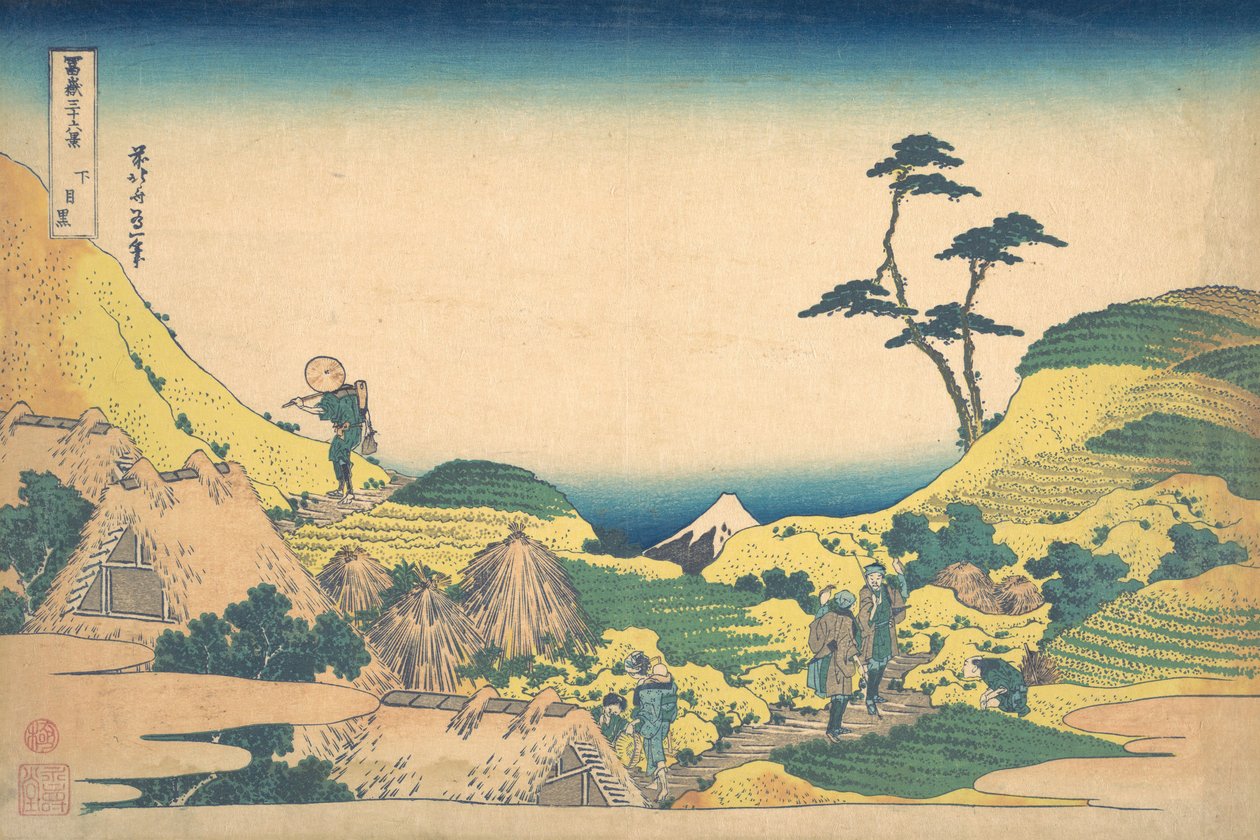 Alempi Meguro Shimo Meguro, sarjasta Kolmekymmentäkuusi näkymää Fuji Fugaku -vuorelle..., ca. 1830-32. tekijältä Katsushika Hokusai