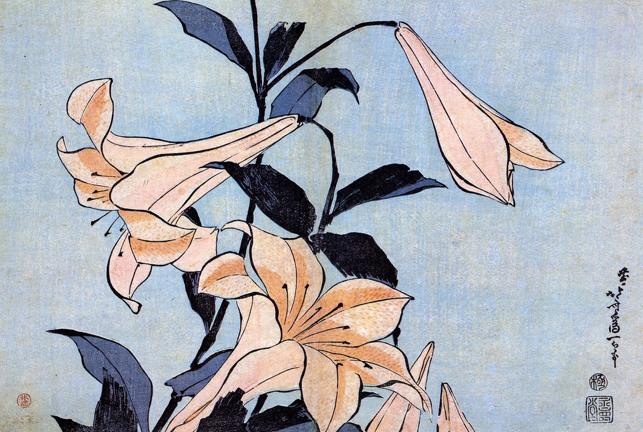Katsushika Hokusai (1760-1849) (Eco-Ukiyo-e) Vers 1830 S Tate A Shokin no Sewum kuvataiteen ja koulun tekijältä Katsushika Hokusai