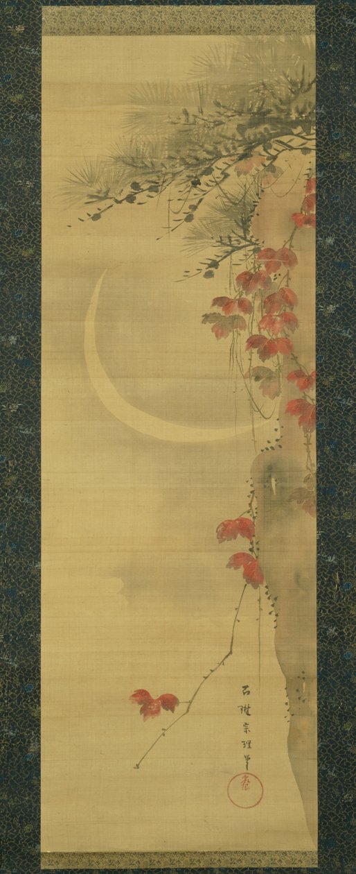 Kuu, mänty ja vaahtera tekijältä Katsushika Hokusai