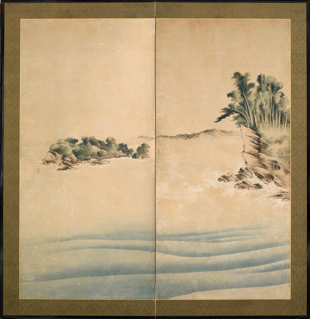 Fuji-vuori ja Enoshima, Edo-kausi, n.1825 (tussi ja väri paperille) tekijältä Katsushika Hokusai