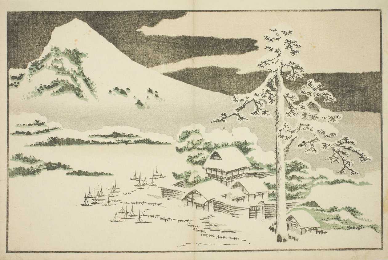 Fuji-vuori talvella, Hokusain realististen maalausten kuvakirjasta tekijältä Katsushika Hokusai