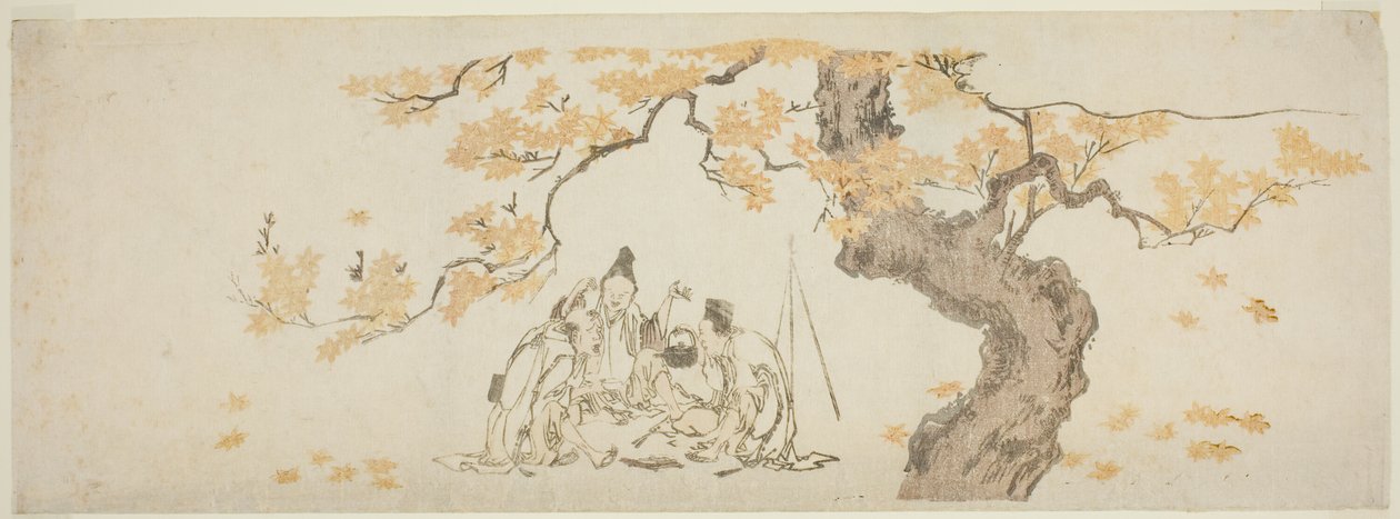 Yövartijat vaahterapuun alla tekijältä Katsushika Hokusai