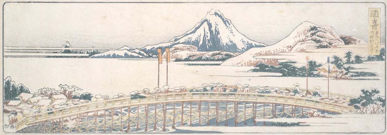 Okazaki, sarjasta Fifty-three Posts of Spring Pleasures tekijältä Katsushika Hokusai