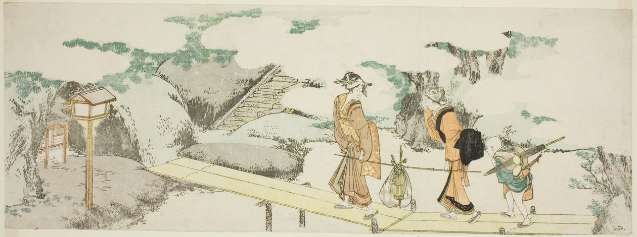 Jalankulkusillalla tekijältä Katsushika Hokusai