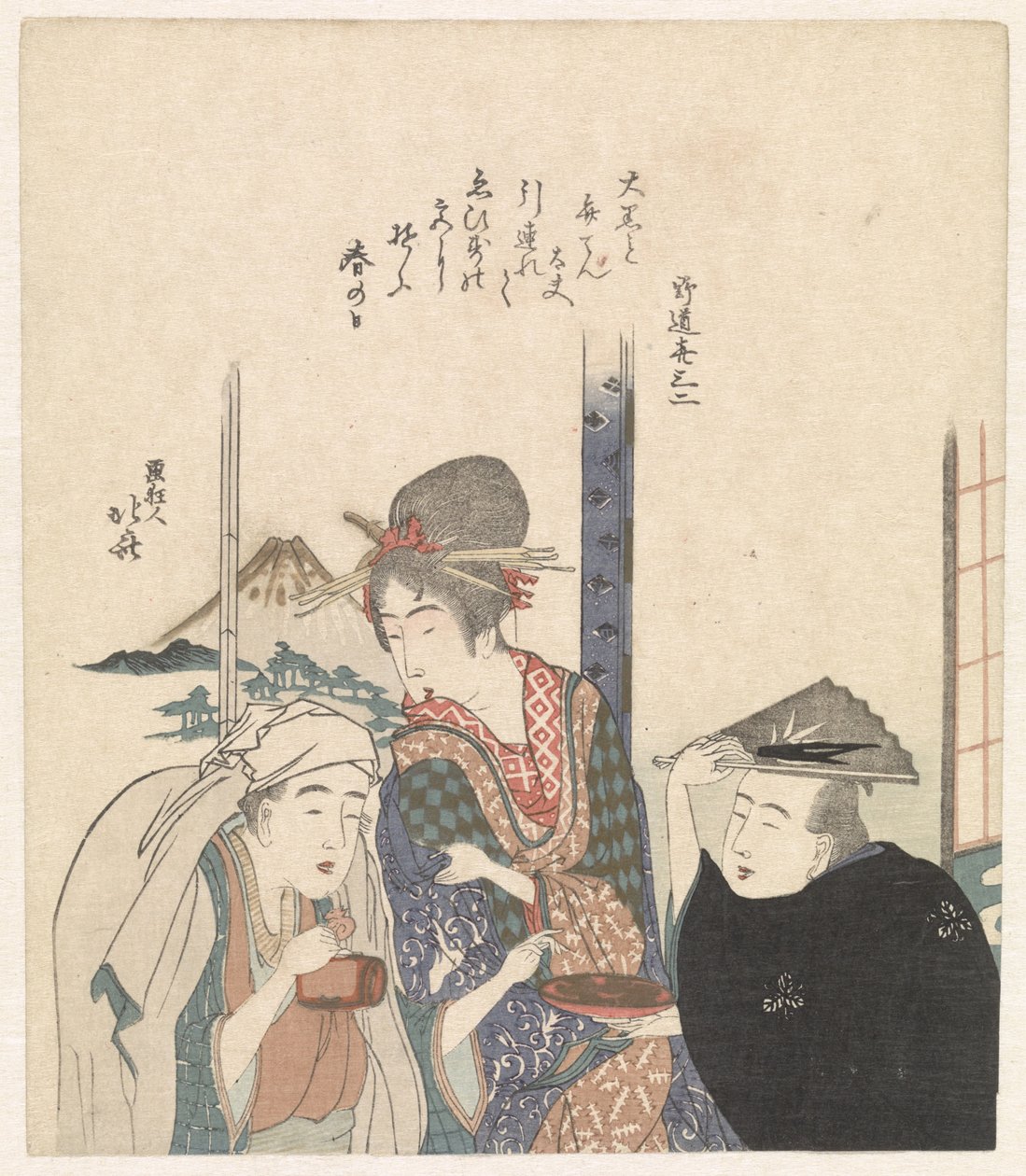Parodia jumalista Daikoku ja Benten tekijältä Katsushika Hokusai