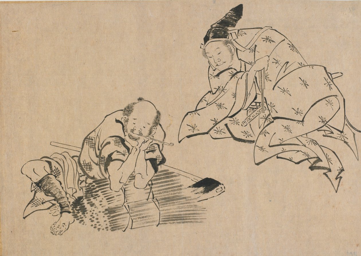 Talonpoika ja jalo, 1700-luvun loppu - 1800-luvun alku. tekijältä Katsushika Hokusai