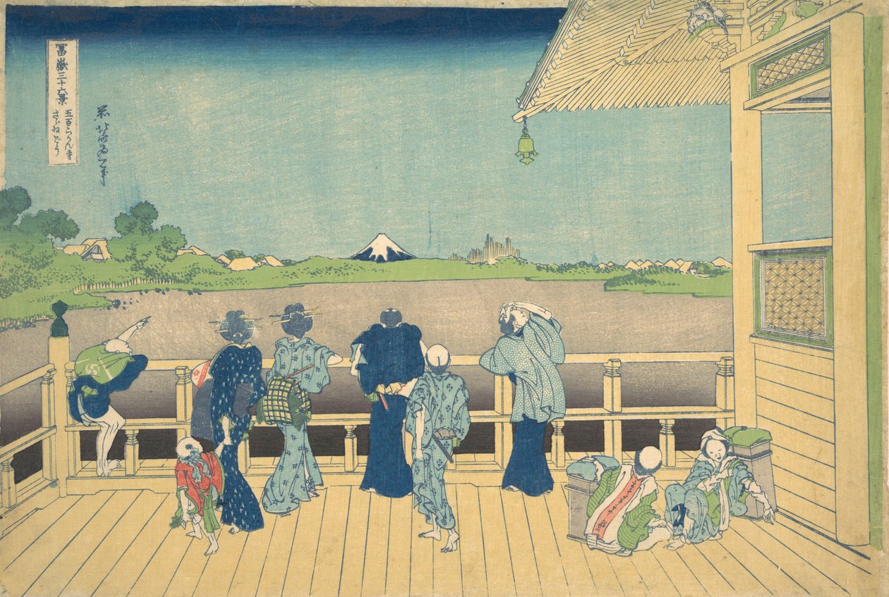 Sazai-sali Viidensadan Arhatin temppelissä Gohyaku Rakanji Sazaido, alkaen..., n. 1830-32. tekijältä Katsushika Hokusai