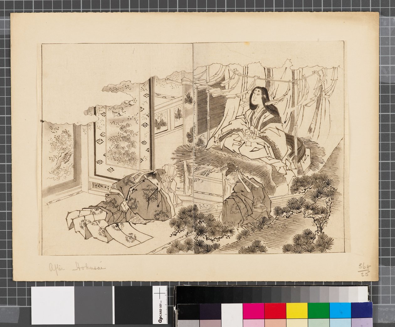 Kohtauksia Japanin ja Korean välisestä sodasta, 1700-luvun loppu-1900-luvun alkupuolisko (tussi ja pesu paperille). tekijältä Katsushika Hokusai