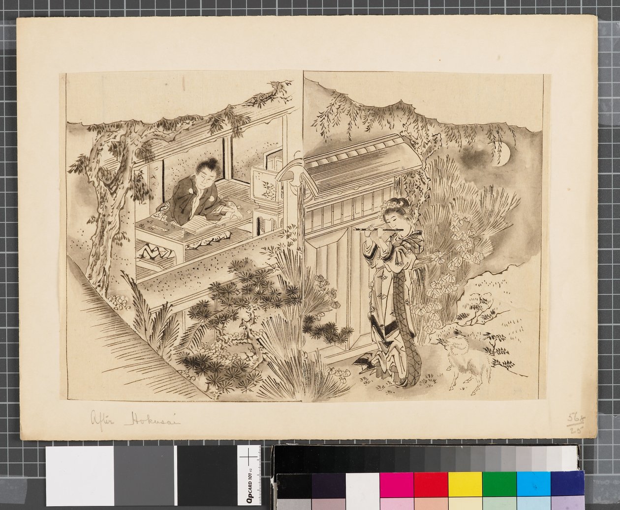 Kohtauksia Japanin ja Korean välisestä sodasta, 1700-luvun loppu-1900-luvun alkupuolisko (tussi ja pesu paperille). tekijältä Katsushika Hokusai