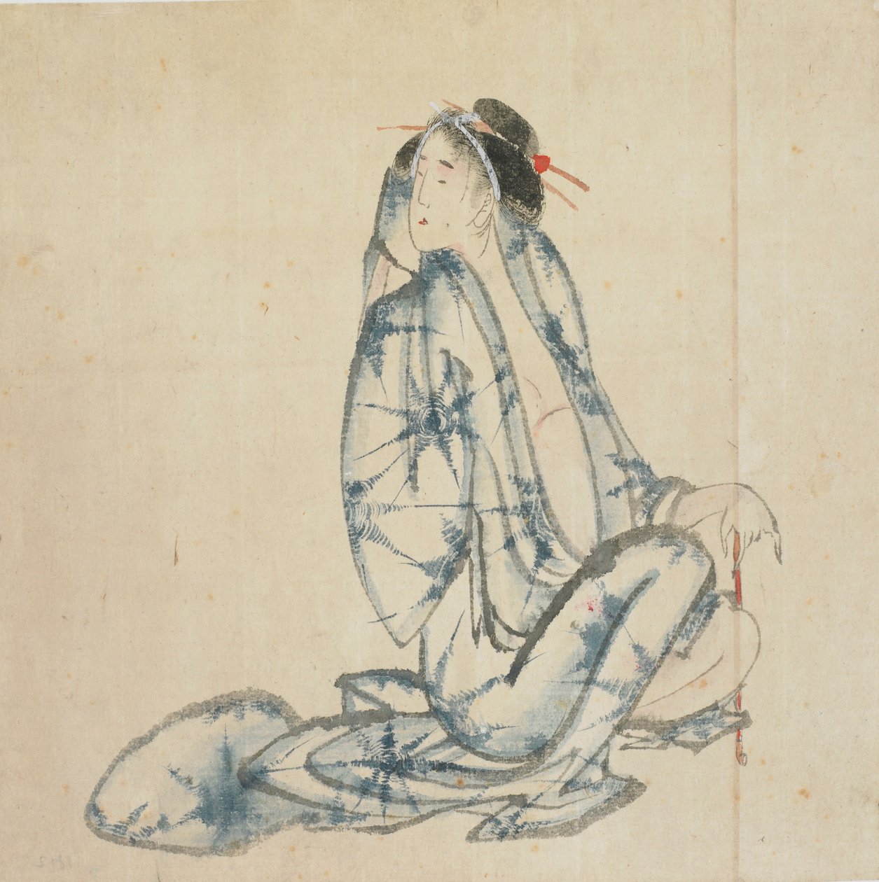 Istuva kurtisaani, 1700-luvun loppu - 1800-luvun alku. tekijältä Katsushika Hokusai