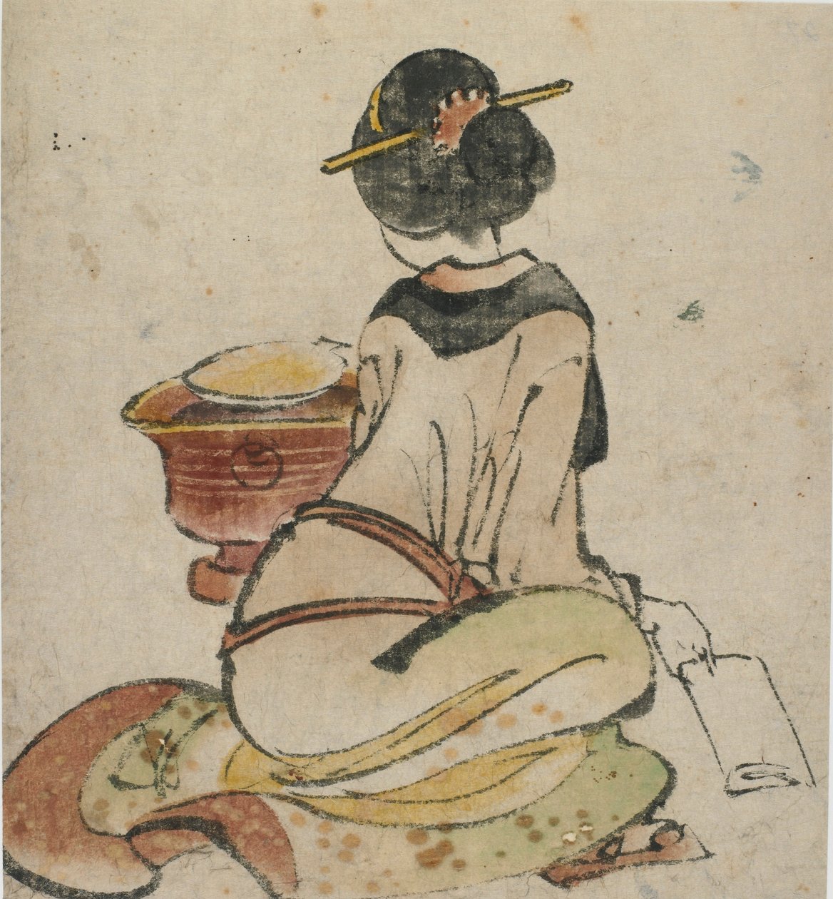 Istuva naisen hahmo, 1700-luvun loppu - 1800-luvun alku. tekijältä Katsushika Hokusai