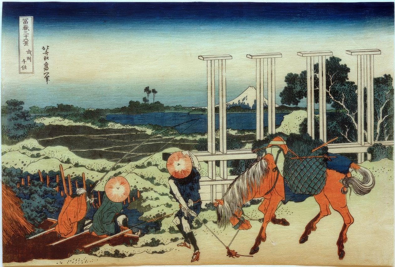 Senju Musashin maakunnassa tekijältä Katsushika Hokusai