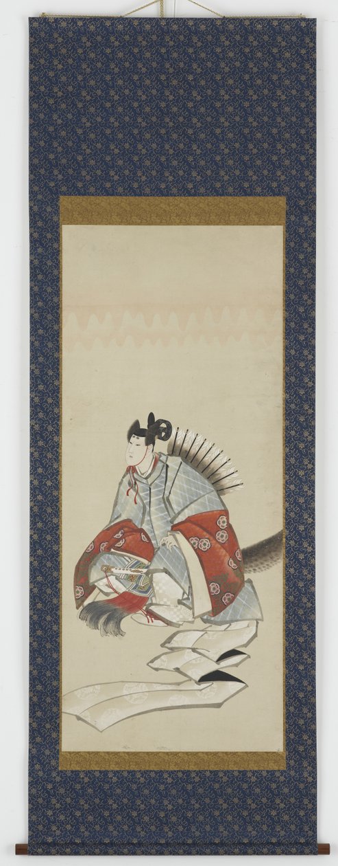 Kuusi runouden kuolematonta: Ariwara no Narihara, n. 1806-08 (muste ja väri paperille) tekijältä Katsushika Hokusai