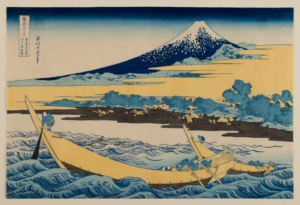 Luonnos Tago-lahdesta Ejirin lähellä Tōkaidō-tiellä, sarjasta ”36 näkymää Fuji-vuorelta” tekijältä Katsushika Hokusai
