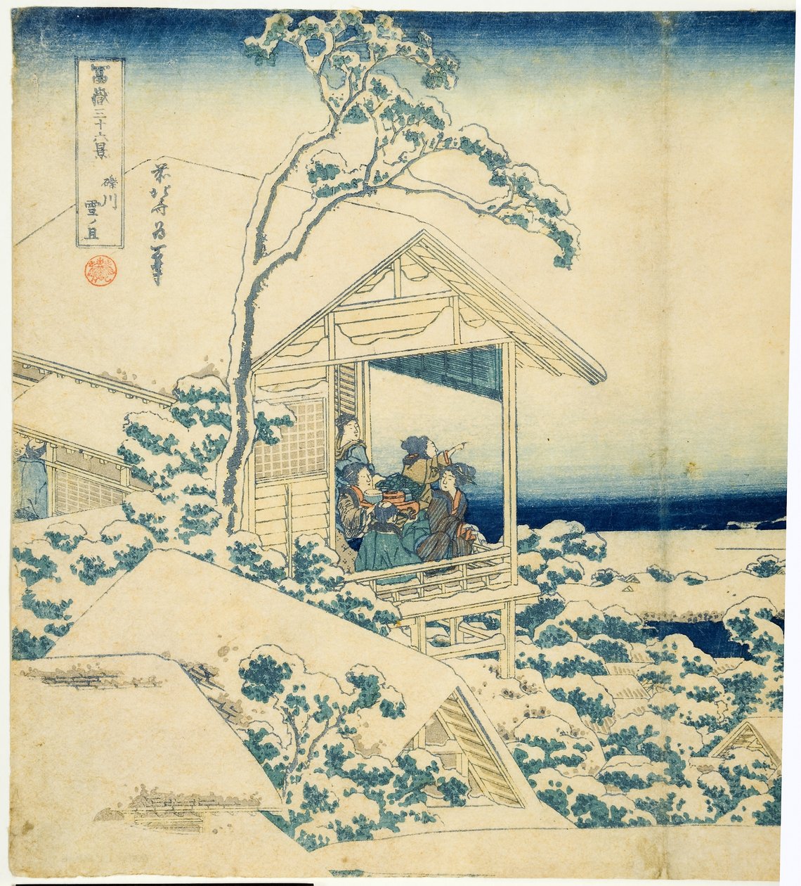 Luminen aamu Koishikawassa, n. 1831-34 (puupalikka) tekijältä Katsushika Hokusai