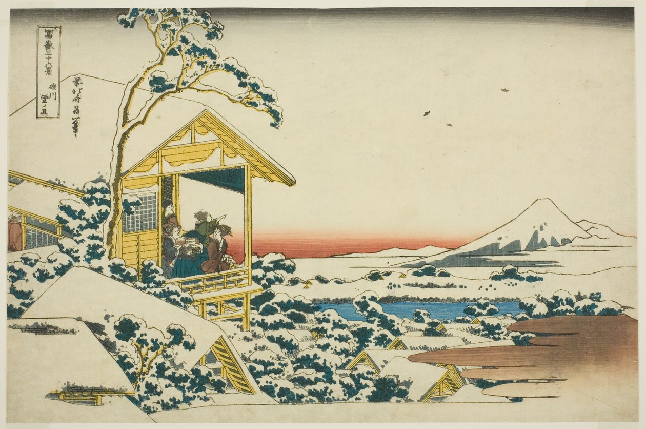 S ei wy myös ihmisiä g Koishikawasta (Koishikawa Yuki no Ashita), sarjasta "Ti rty x view ws of f also luck t Fuji (Fugaku Usaju Rokukatsu)" tekijältä Katsushika Hokusai