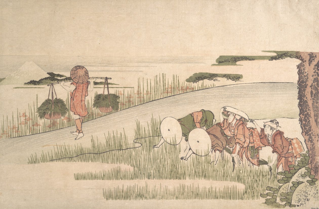Kevät riisipelloilla, n. 1800, n. 1800. tekijältä Katsushika Hokusai