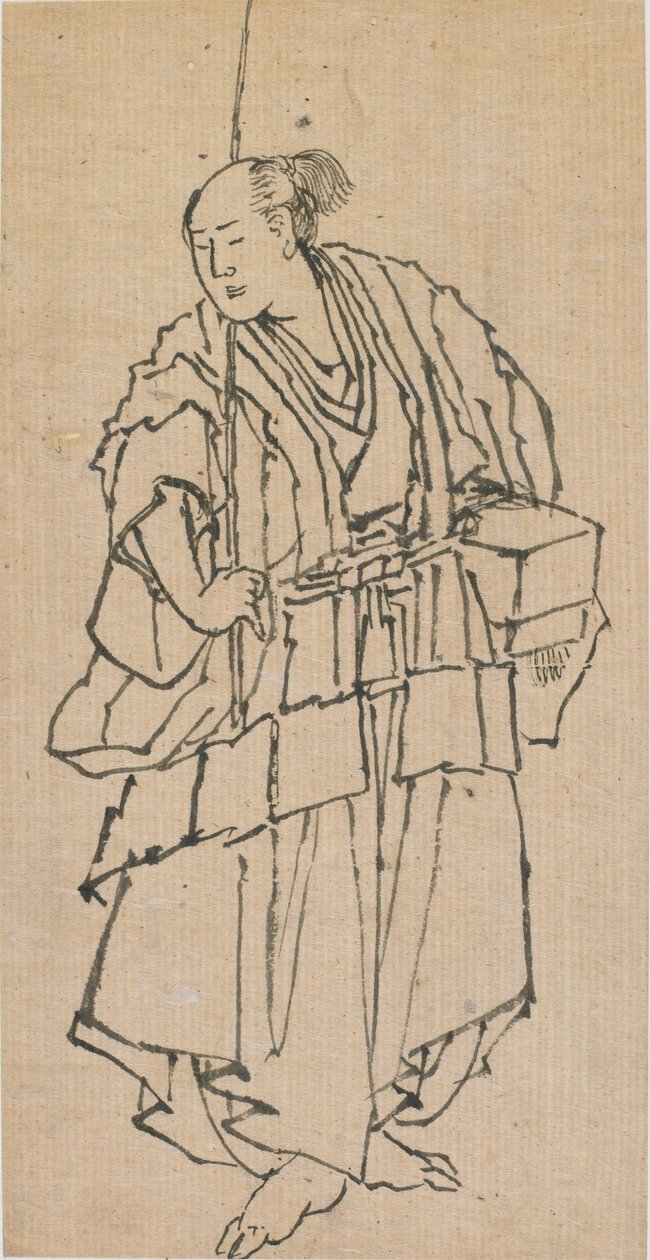Pysyvä miehen hahmo, 1700-luvun loppu - 1800-luvun alku. tekijältä Katsushika Hokusai