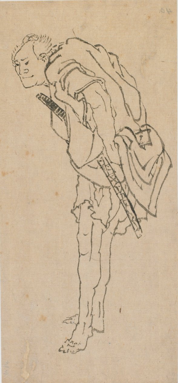 Pysyvä mies, 1700-luvun loppu - 1800-luvun alku. tekijältä Katsushika Hokusai