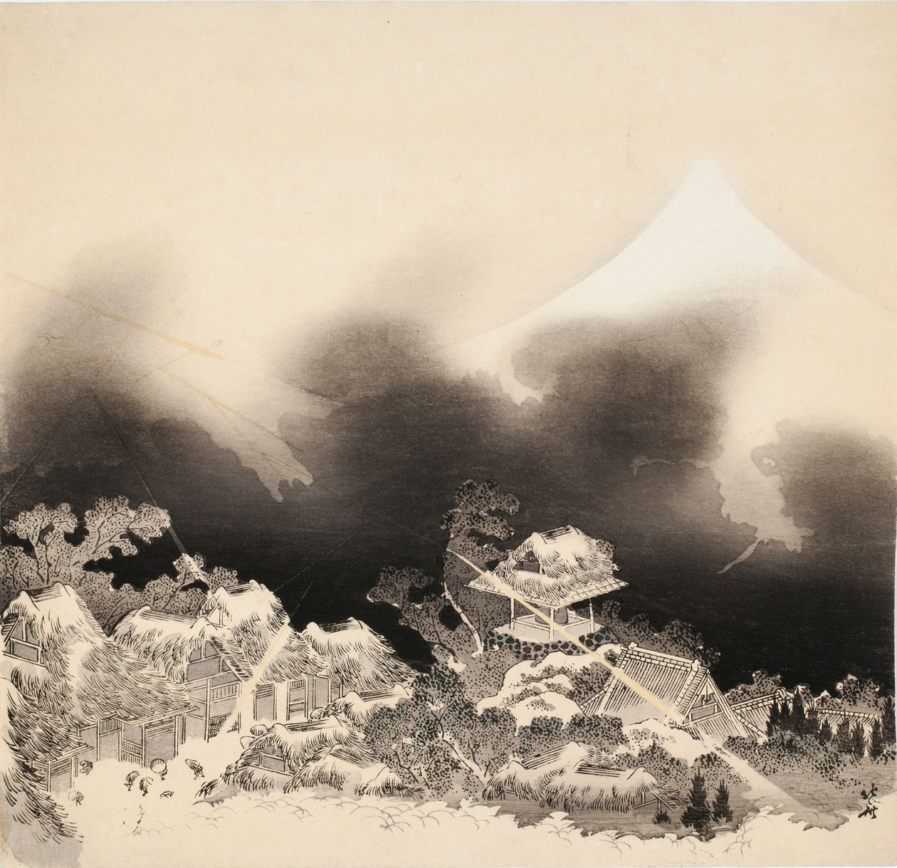 Myrsky vuorilla tekijältä Katsushika Hokusai
