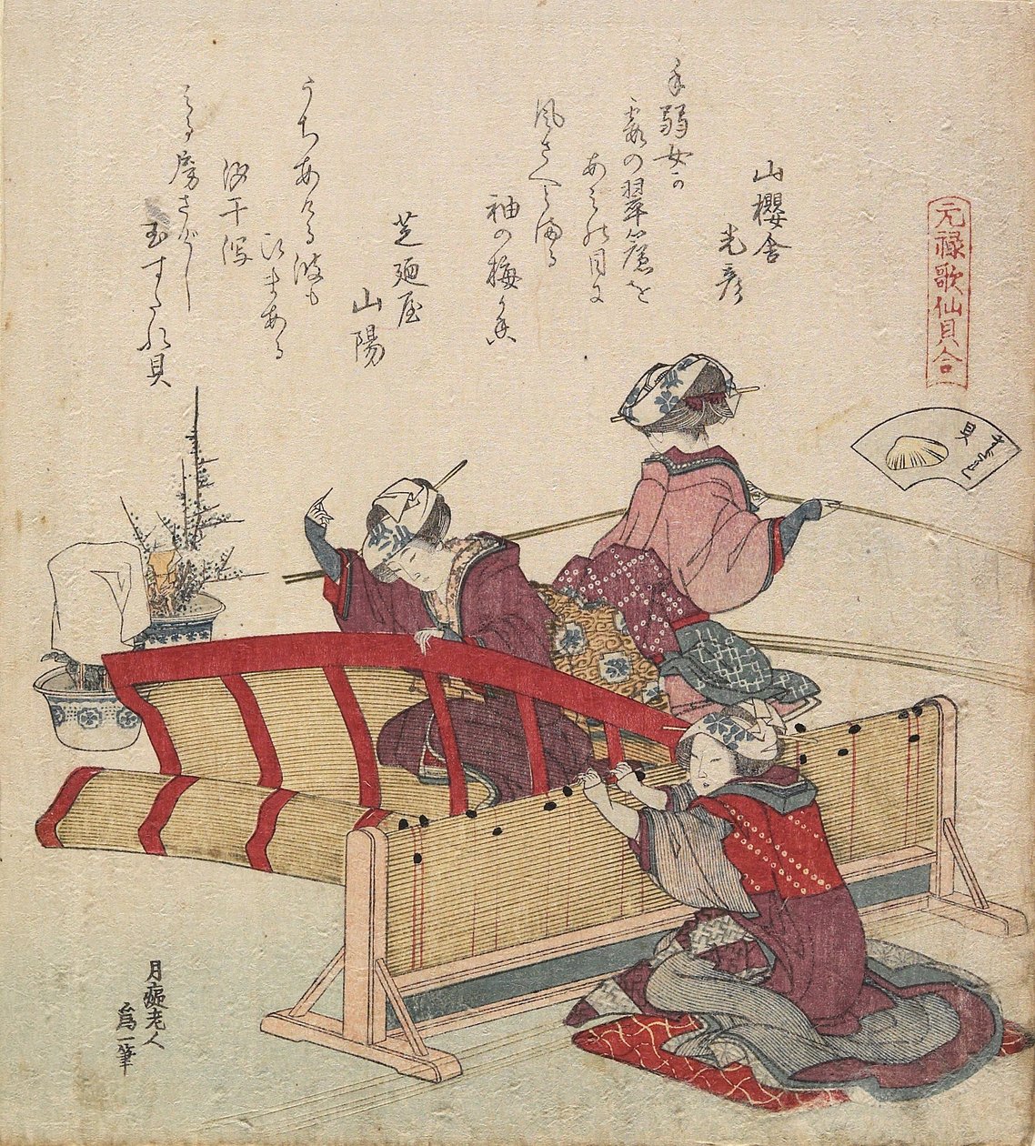 Sudare Seashell, c. 1828 tekijältä Katsushika Hokusai