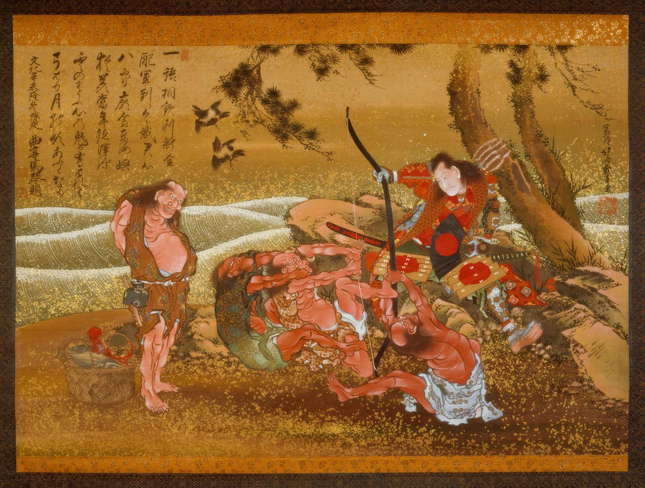 Tametomo und die Dämonen auf Onigashima tekijältä Katsushika Hokusai