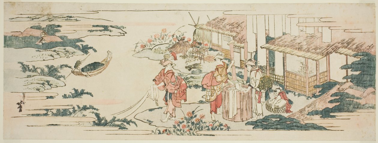 Chofun jalokivijoki, yksi kuudesta jalokivijoen joesta (Mu Tamagawa). tekijältä Katsushika Hokusai