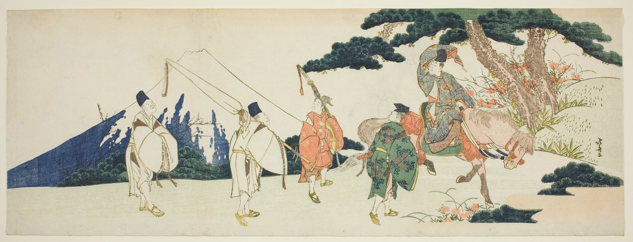 Tunnetun runoilijan Ariwaran ja Narihiran itäinen matka tekijältä Katsushika Hokusai