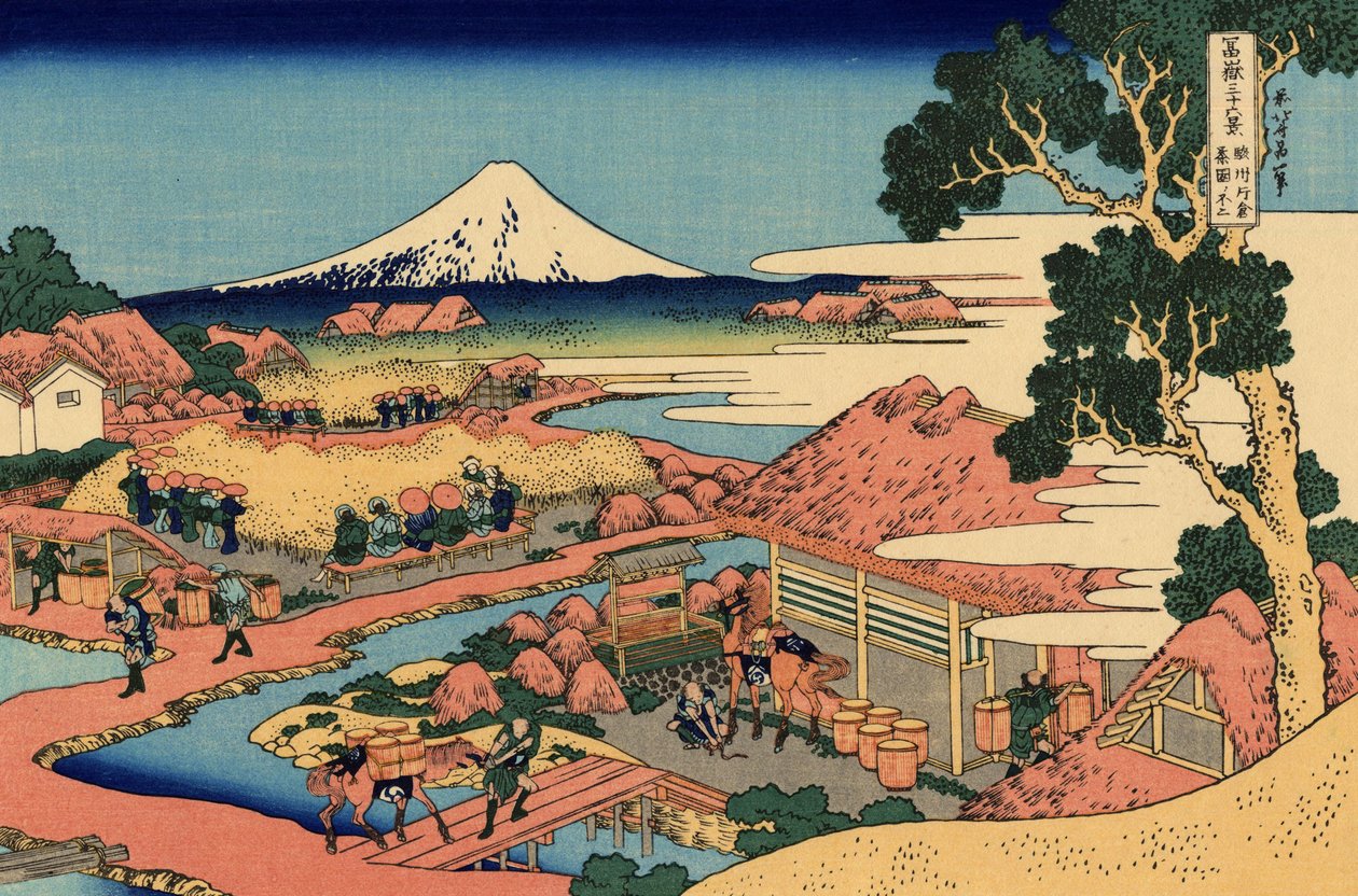 Katakuran teeviljelmä Surugan maakunnassa tekijältä Katsushika Hokusai