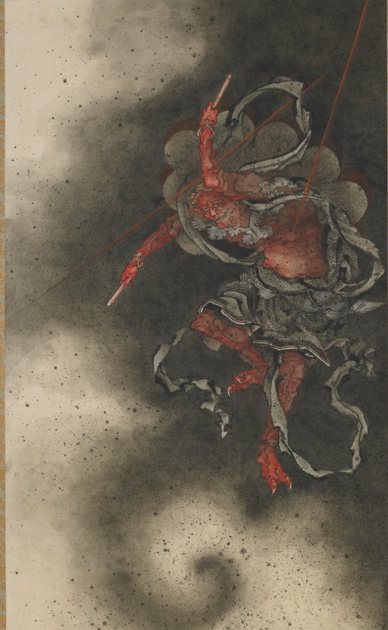 Ukkosen jumala, Edo-kausi tekijältä Katsushika Hokusai