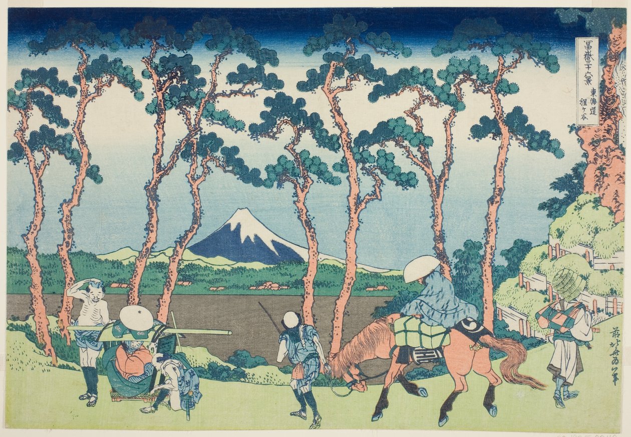 Tokaido Hodogaya, from the series "Thirty-six Views of Mount Fuji (Fugaku sanjurokkei)" tekijältä Katsushika Hokusai