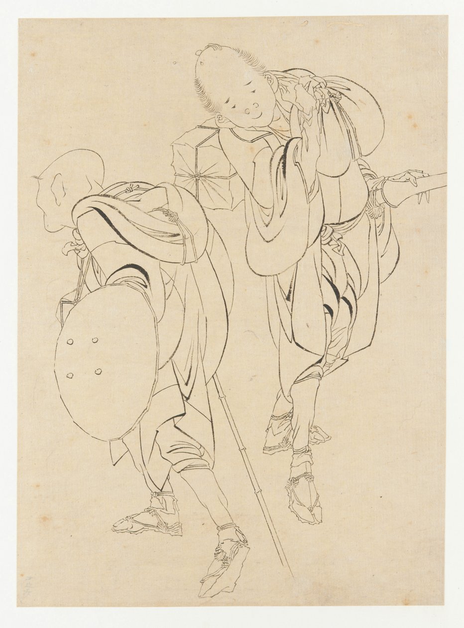 Matkailijat, 1700-luvun loppu - 1800-luvun alku. tekijältä Katsushika Hokusai
