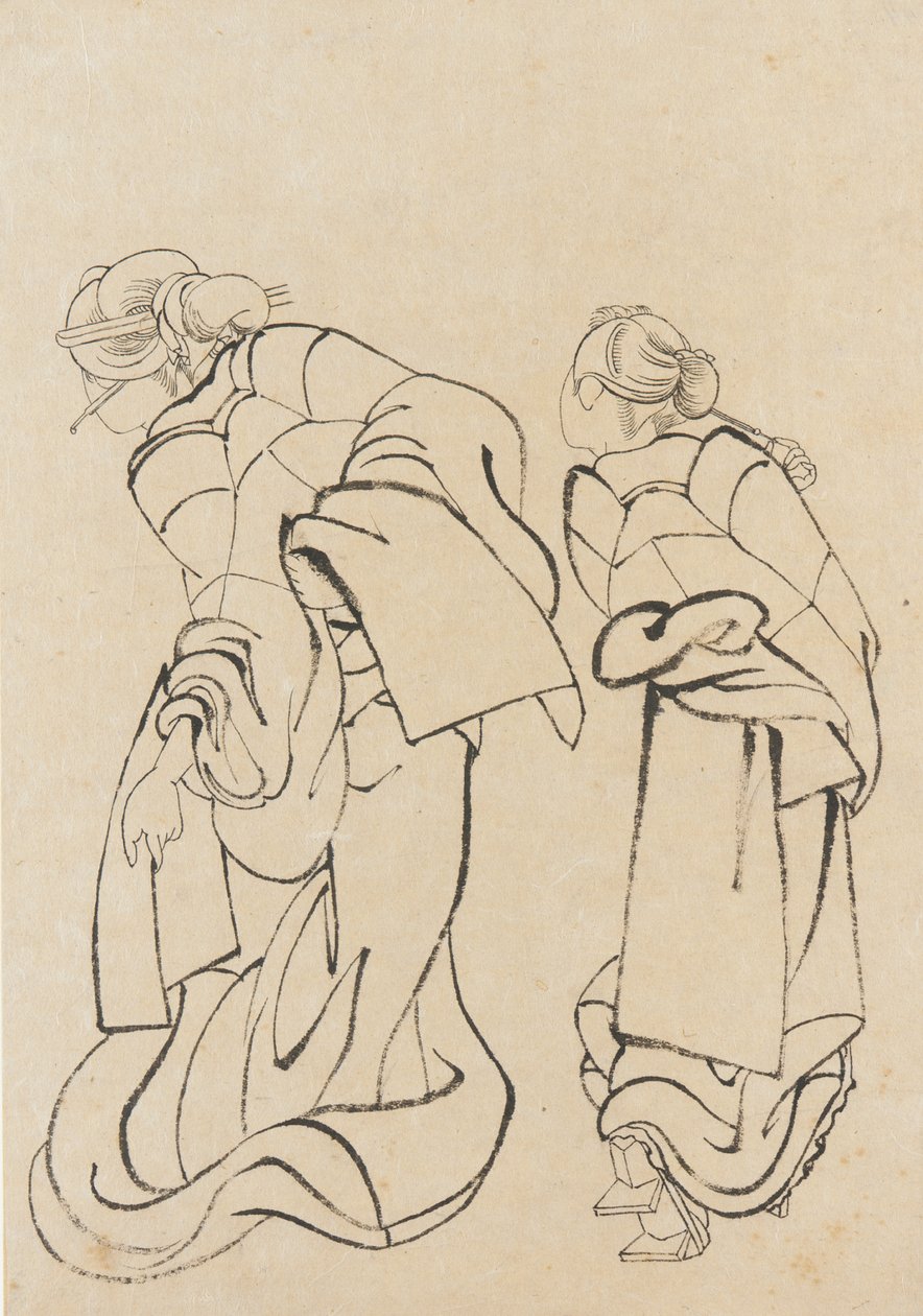 Two women, late 18th-early 19th century.  tekijältä Katsushika Hokusai