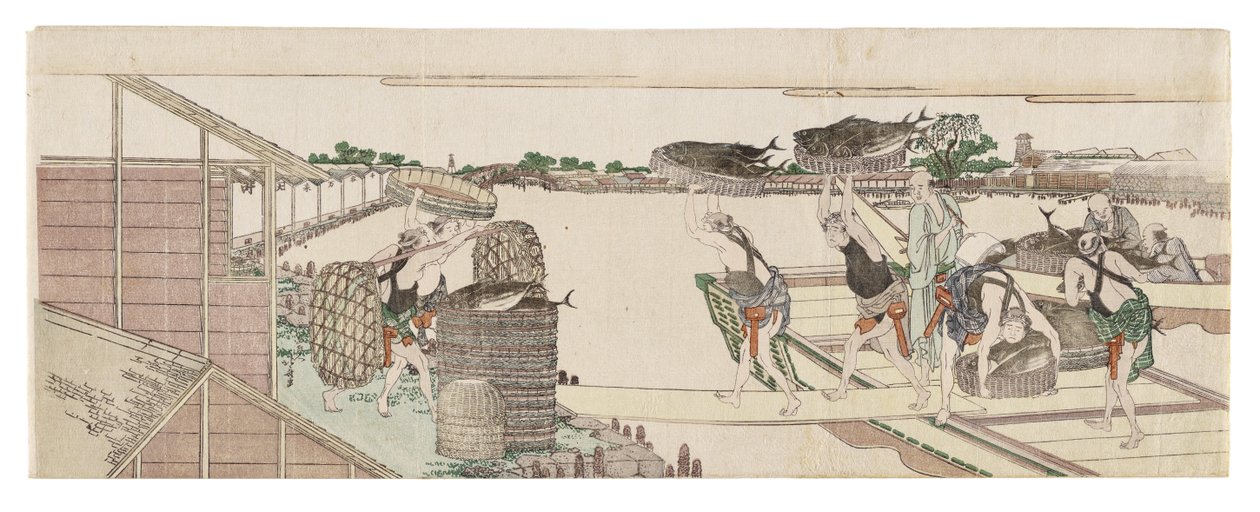 Boniton purkaminen myyntiä varten tekijältä Katsushika Hokusai