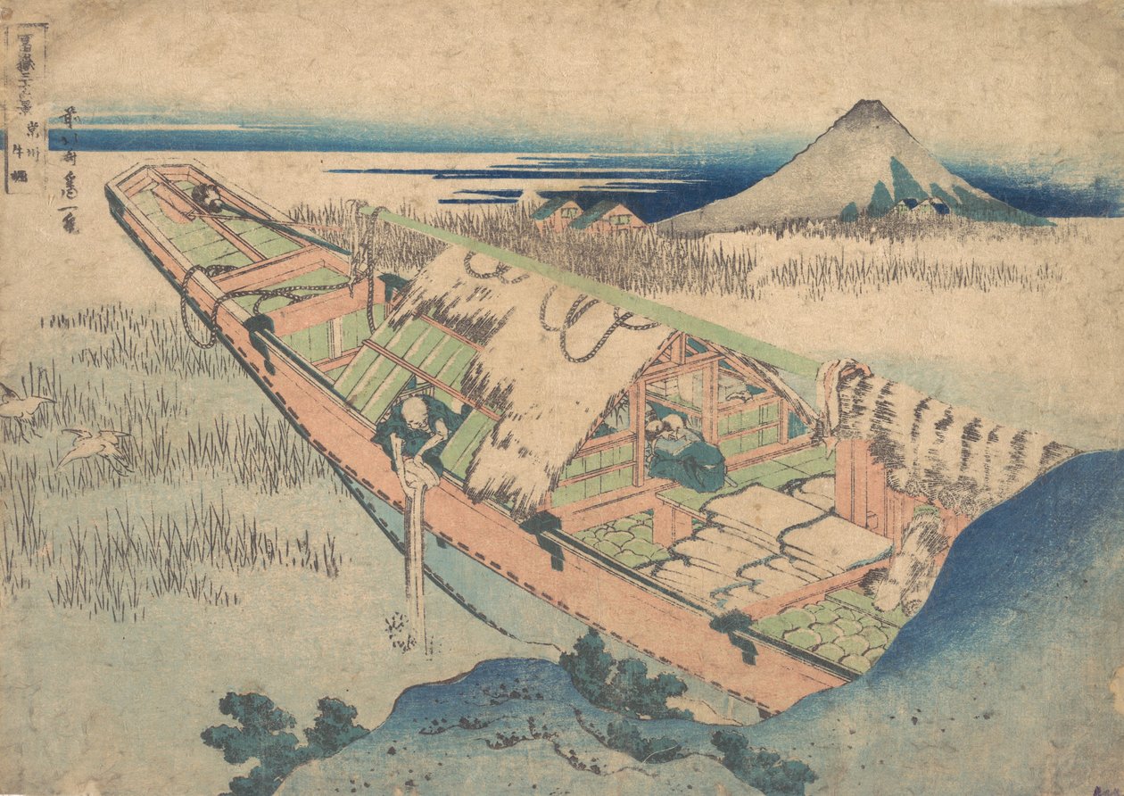 Ushibori Hitachin maakunnassa Joshu Ushibori, sarjasta Thirty-six Views of ..., ca. 1830-32. tekijältä Katsushika Hokusai