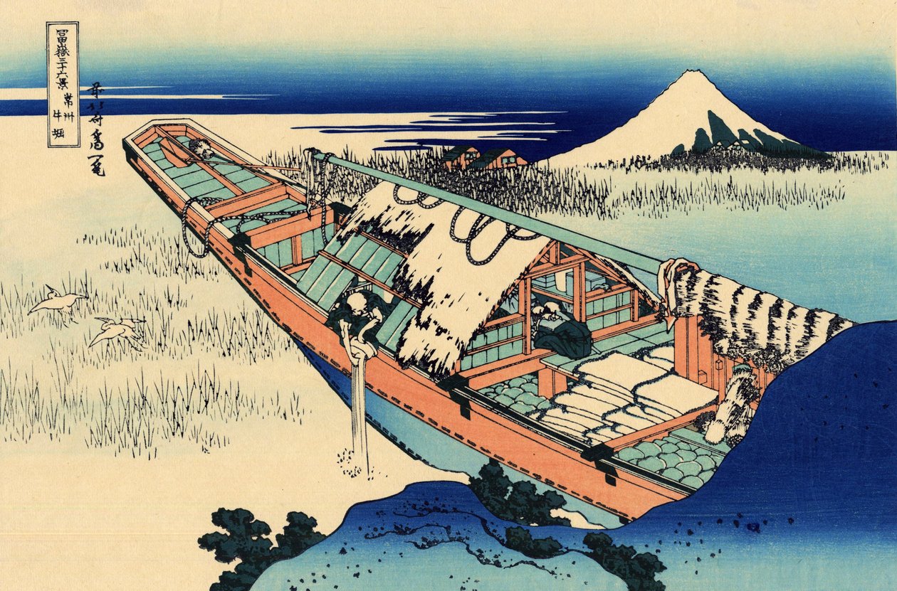 Ushibori Hitachin maakunnassa, n. 1830 (puupainatus) tekijältä Katsushika Hokusai