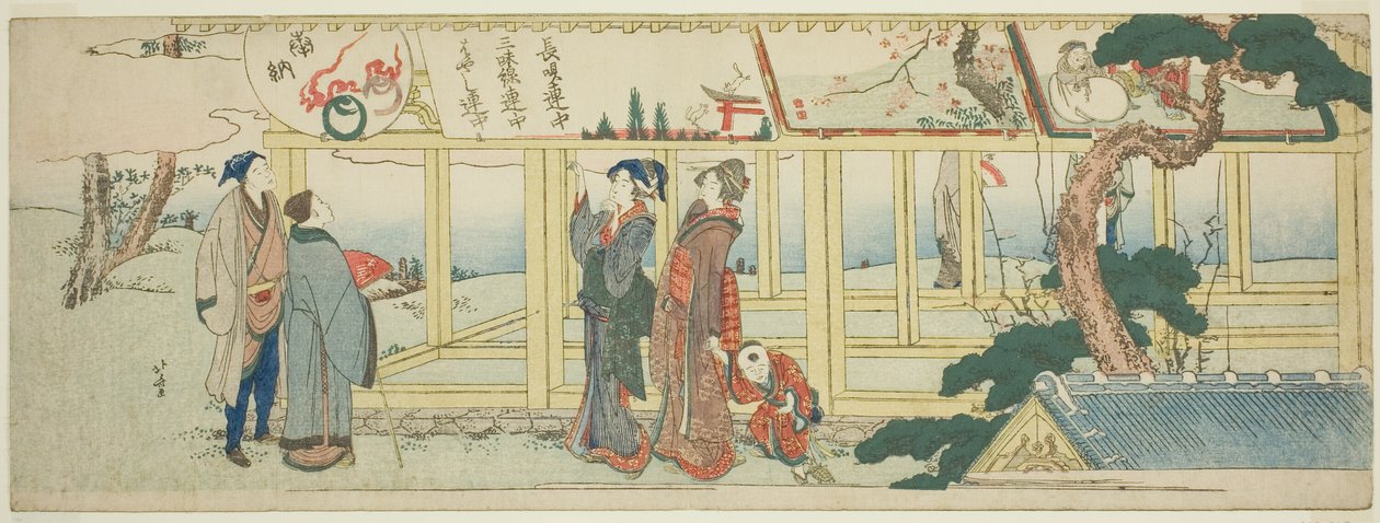 Votiivimaalausten katselu tekijältä Katsushika Hokusai