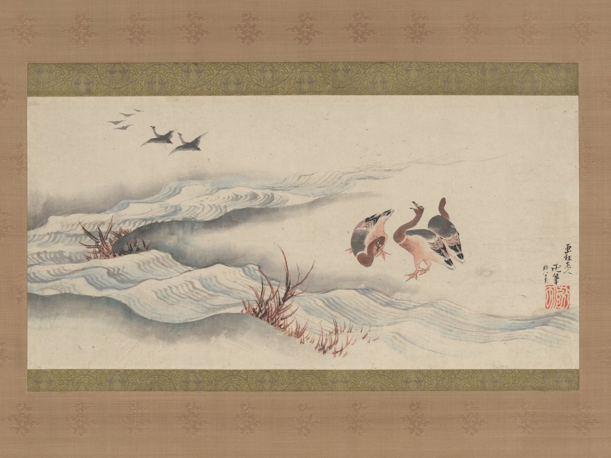 Villihanhet ja vesi tekijältä Katsushika Hokusai