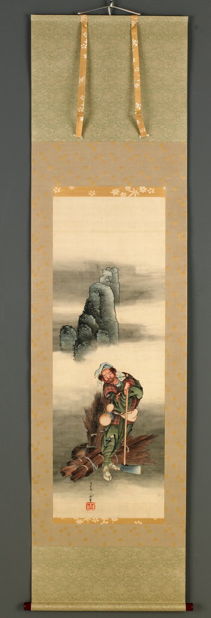 Puunhakkaaja, Edo-kausi, 1849 (muste ja väri silkillä) tekijältä Katsushika Hokusai