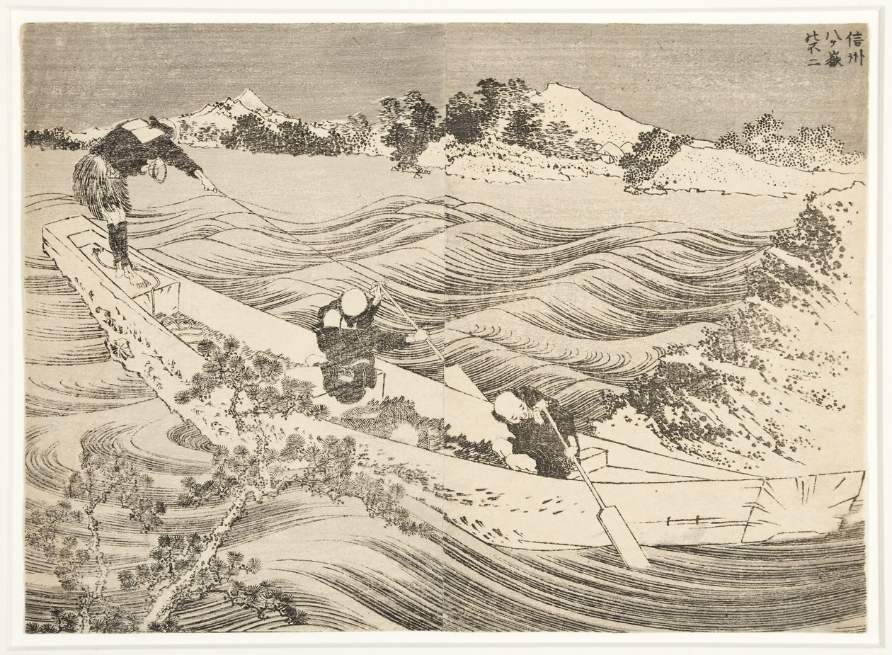 Yatsugatake Shinanon maakunnassa, 1834-35 (puupalikka) tekijältä Katsushika Hokusai