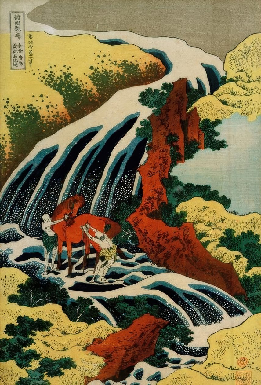 Yoshino-Wasserfall tekijältä Katsushika Hokusai