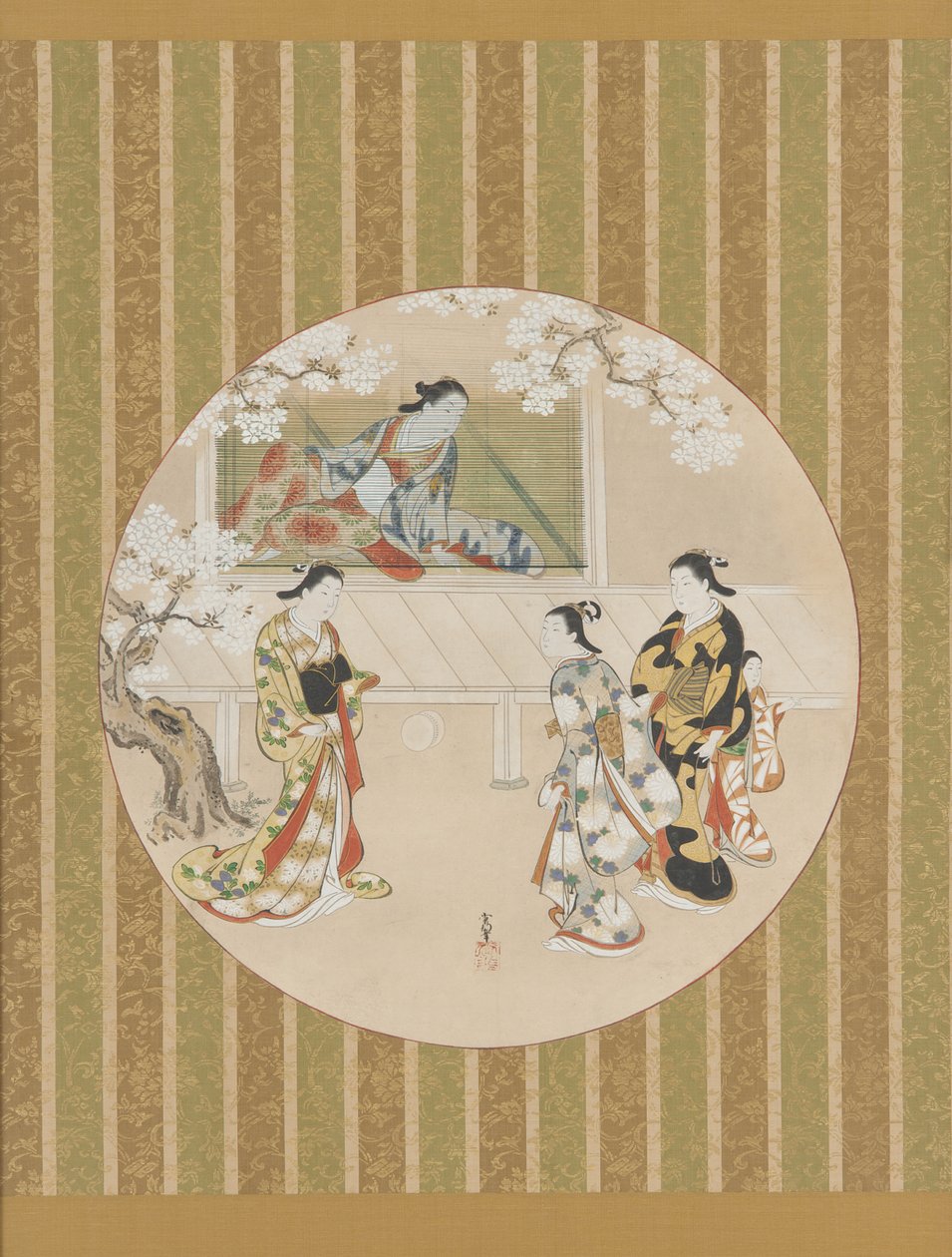 Parodia kohtauksesta 1700-luvun alun elokuvasta The Tale of Genji. tekijältä Kawamata Tsuneyuki