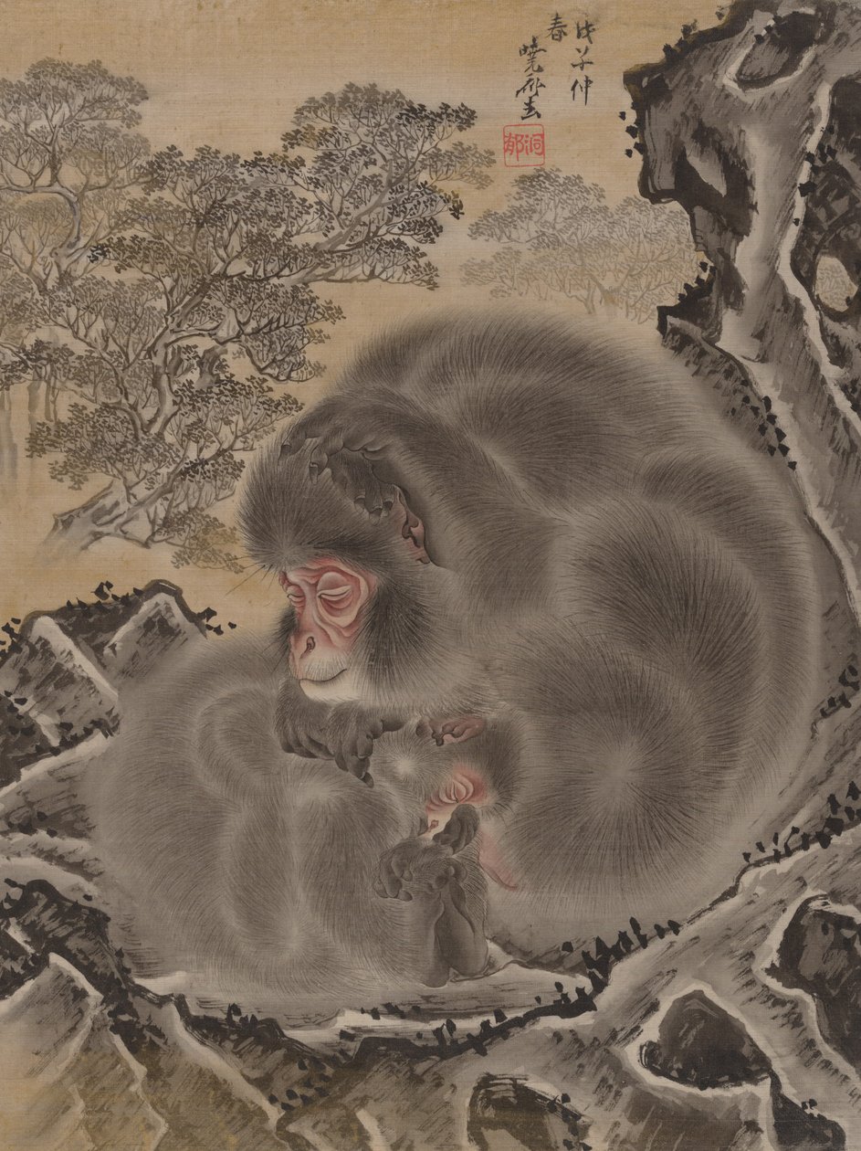 Apinat, maaliskuu 1888. tekijältä Kawanabe Kyosai