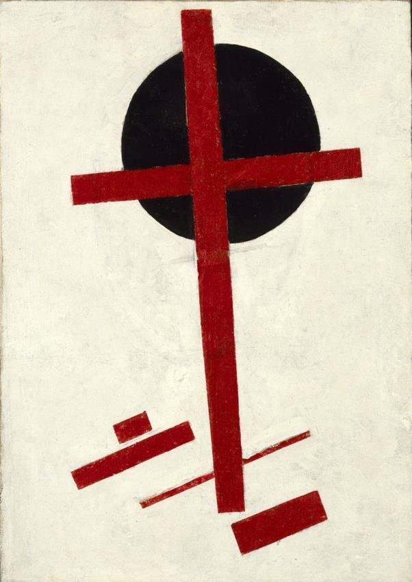Rotes Kreuz auf einem Schwarzen Kreis tekijältä Kazimir Severinovich Malevich