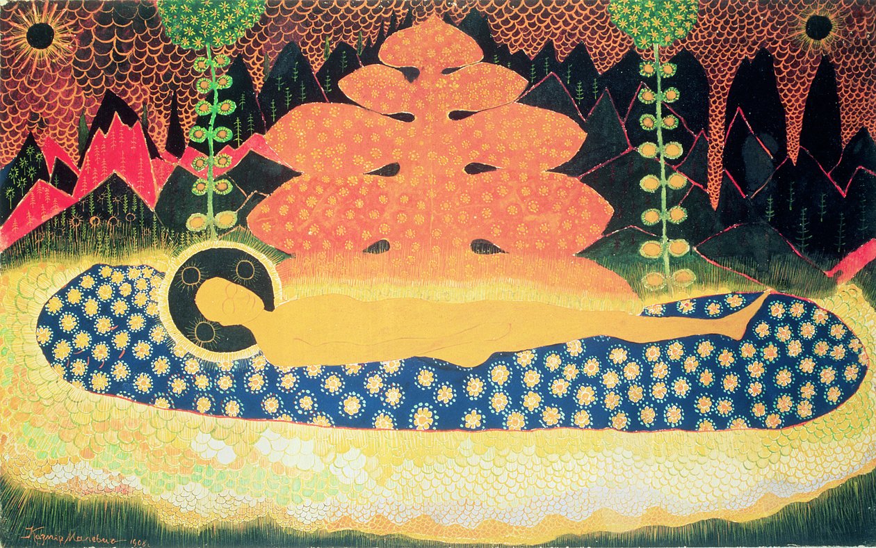 Koostumus, 1908 (guassi kortilla) tekijältä Kazimir Severinovich Malevich